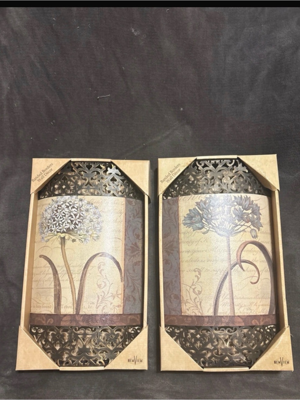 New View Beige and Brown Floral Wall Art Pair